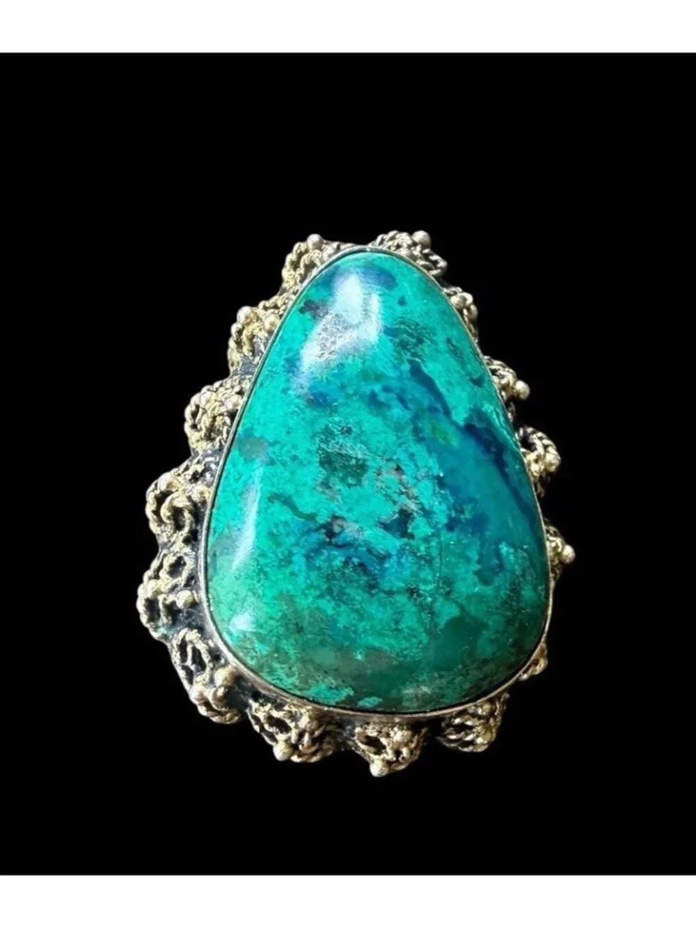 Vintage 925 Israel Sterling Silver Eilat Stone Brooch Pendant Signed